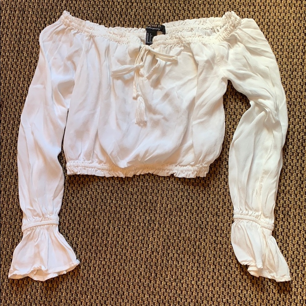 Forever 21 Boho Long Sleeve Crop Top